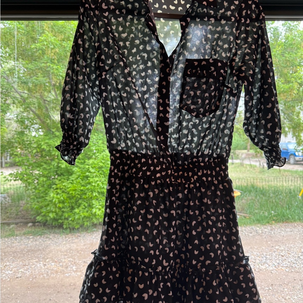 Waverly Grey Black and White Buttoned Sundress